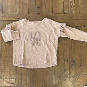 Rylee + Cru Blush Long Sleeve Love Tee 2-3 years ruffles